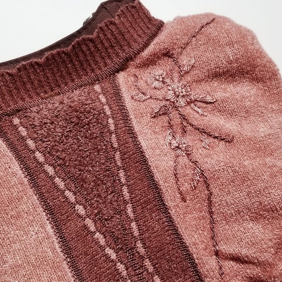 Refashioned Sweater Bag w/embroidery & bead detail - Picture 3 of 4